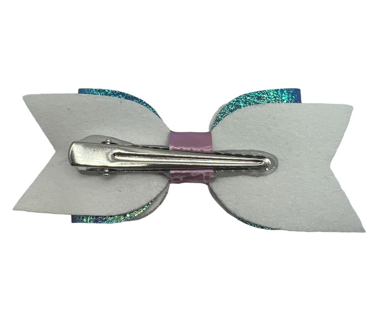 Pink, Blue and Purple Iridescent Hair Clip Bow