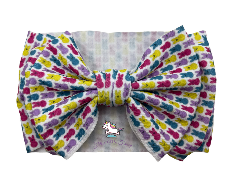 Bunny Print Knotted Head Wrap Headband Bow