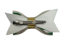 Gold Sparkle Clover Charm Hair Clip Bow