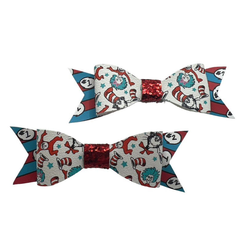 Thing 1 & 2 Twin Pack Mini's Hair Clip Bow