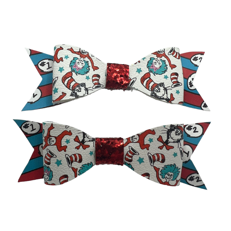 Thing 1 & 2 Twin Pack Mini's Hair Clip Bow