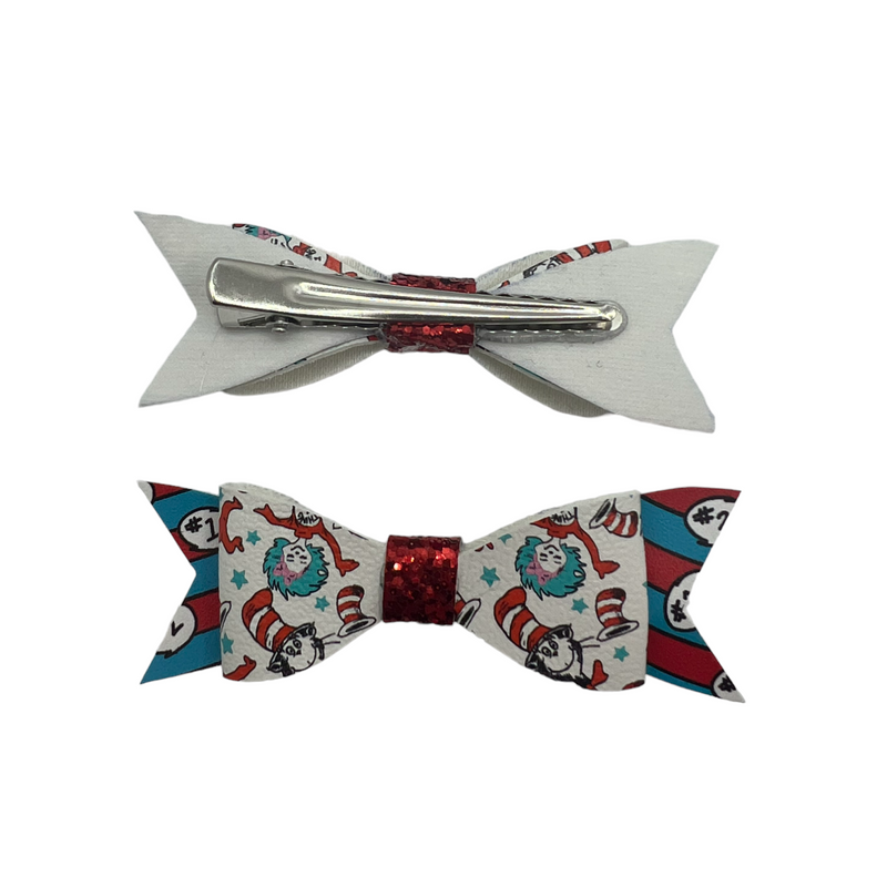 Thing 1 & 2 Twin Pack Mini's Hair Clip Bow