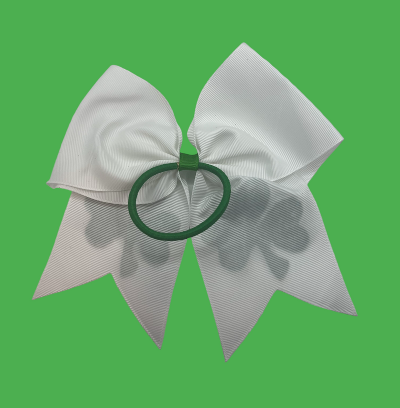 Clover Hair Tie Ribbon Bow