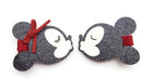 Minnie & Mickey Inspired Glitter Felt Hair Clips