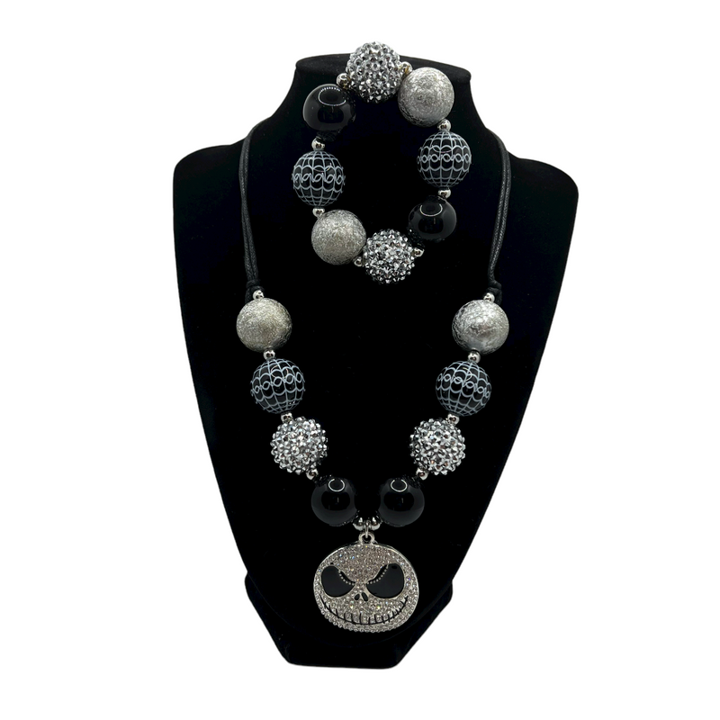 Jack Skeleton Chunky Bubblegum Necklaces with Bracelets (3 styles!)