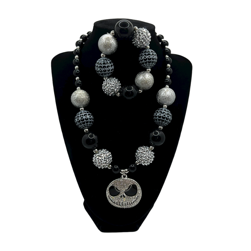 Jack Skeleton Chunky Bubblegum Necklaces with Bracelets (3 styles!)