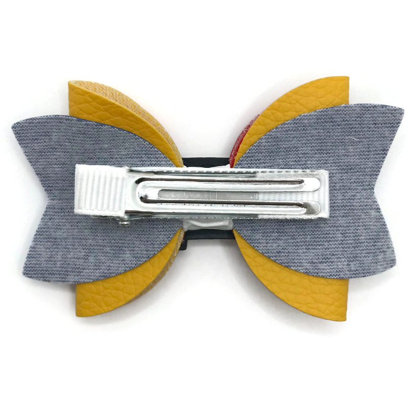 Yellow & Red Apple Hair Clip Bow