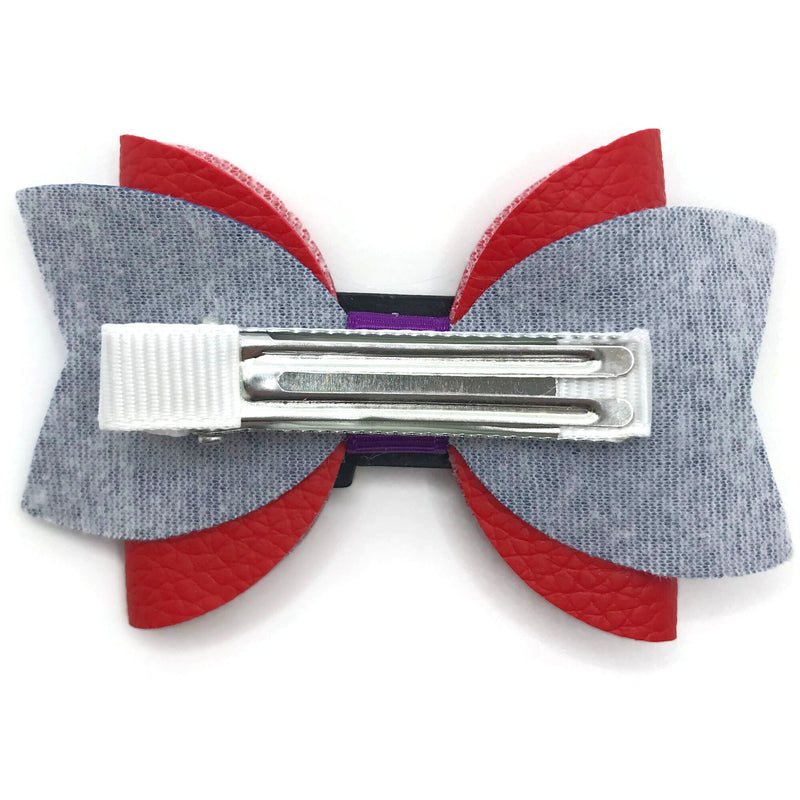 Red & Blue ABC Hair Clip Bow