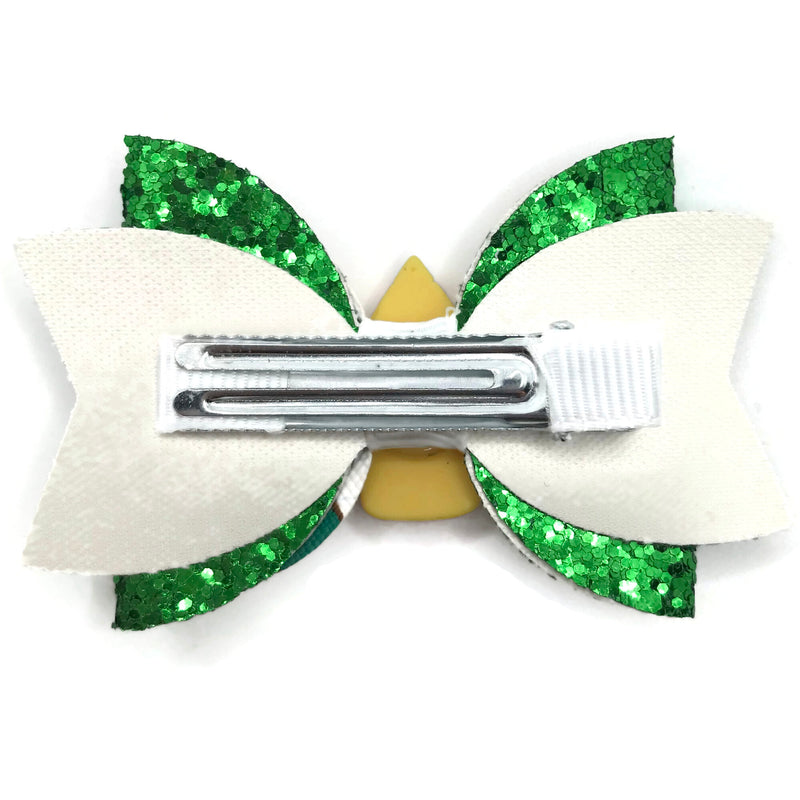 Sparkle Green with Yellow Pencil Hair Clip Bow