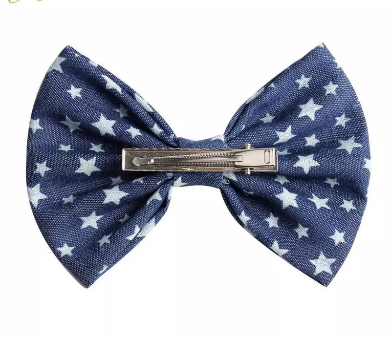 Fabric Patriotic Hair Clip Bows