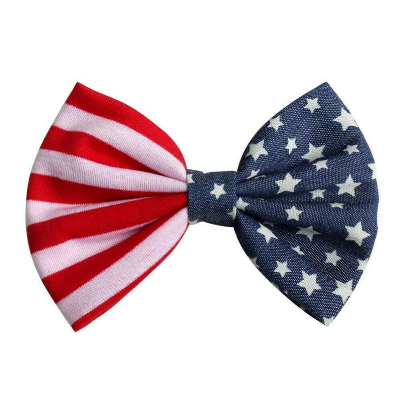 Fabric Patriotic Hair Clip Bows