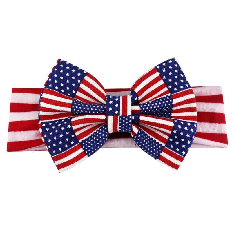 American Flag Headband Bow