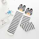 Gray and White Striped Cat Knee High Socks