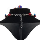 Patriotic Pearl Top Chunky Bubblegum Necklace w/Bracelet Set