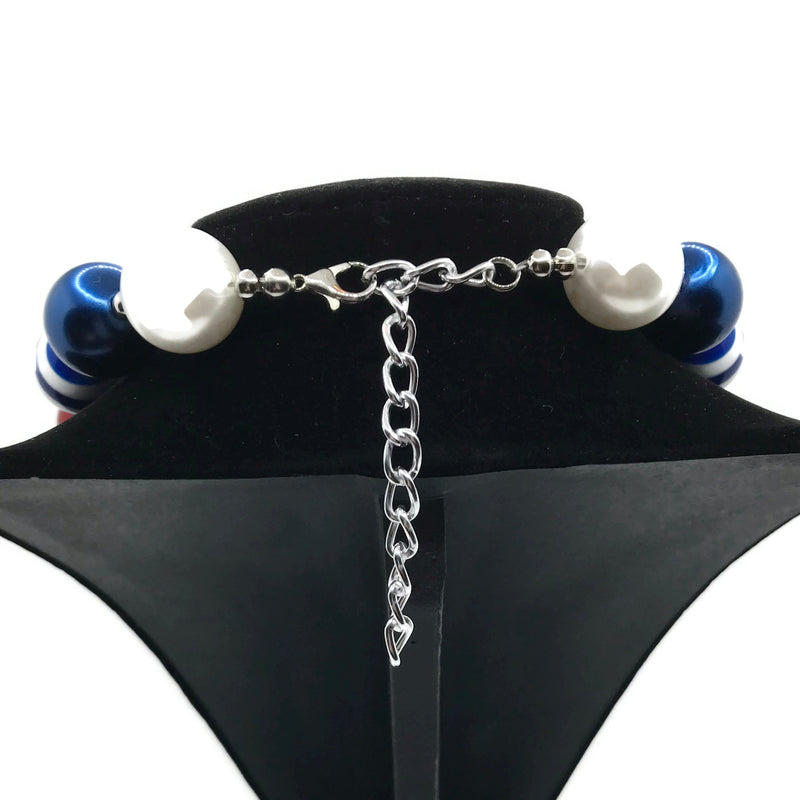 Patriotic Star Chunky Bubblegum Necklace w/Bracelet Set