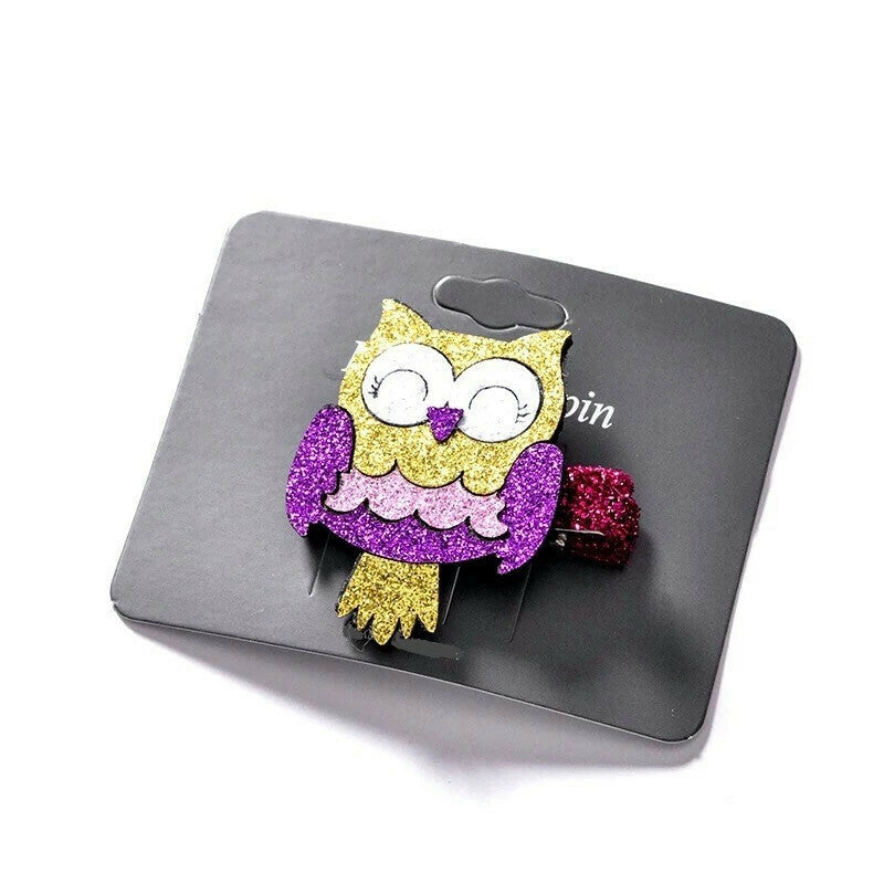 Owl Glitter Felt Hair Clip