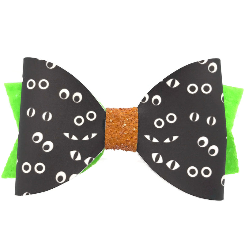 Spooky “GLOW IN THE DARK EYES” Hair Clip Bow