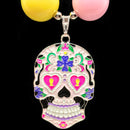Sugar Skull Chunky Bubblegum Necklace with adjustable cord