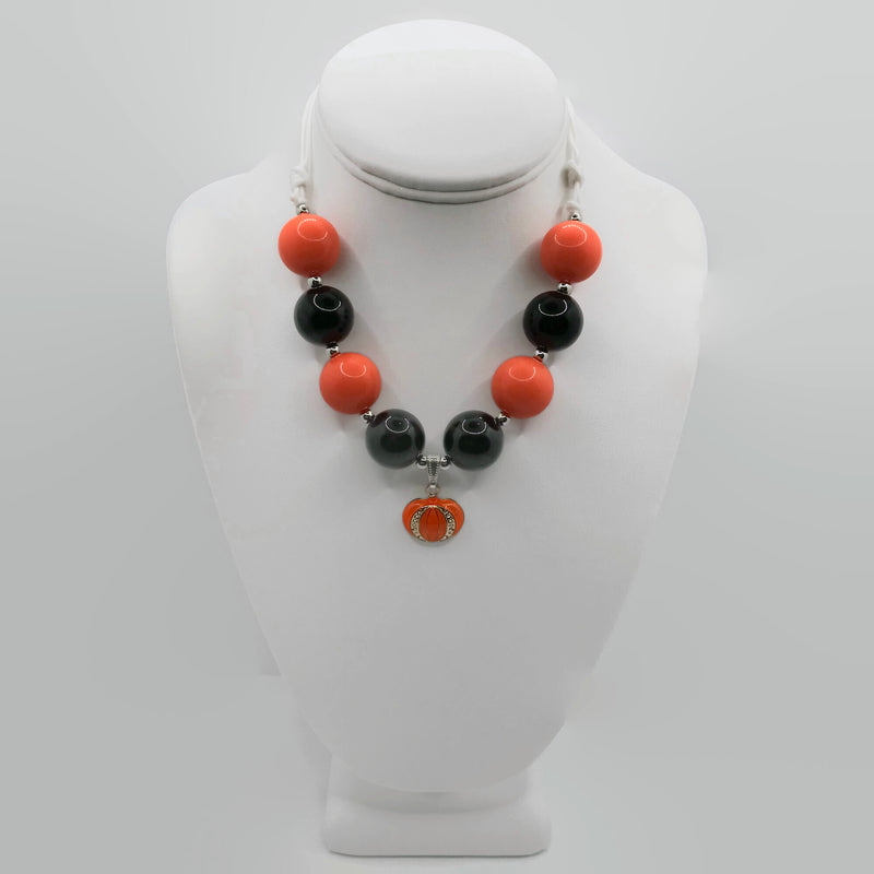 Pumpkin Chunky Bubblegum Necklace with adjustable cord