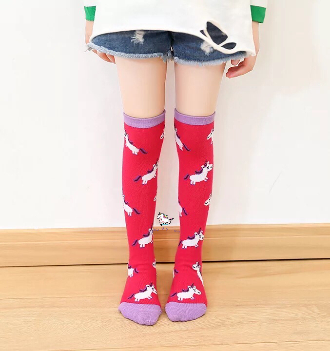 Deep Pink Unicorn Knee High Socks