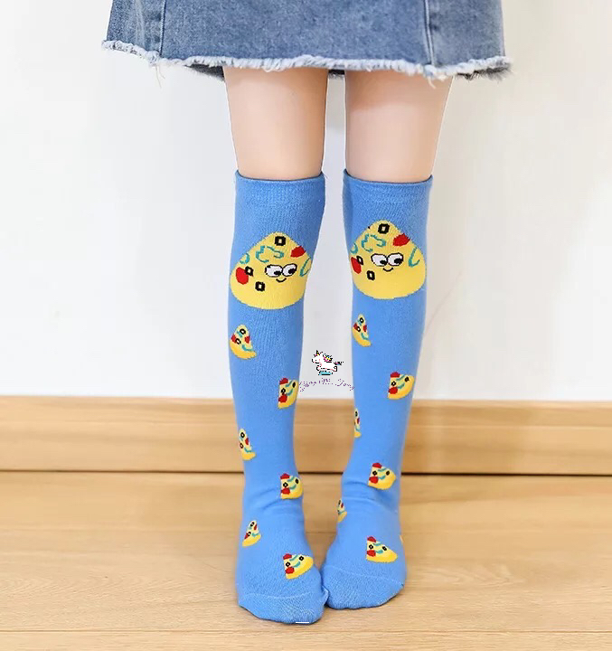 Blue Pizza Knee High Socks