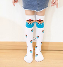 White Cupcakes Knee High Socks