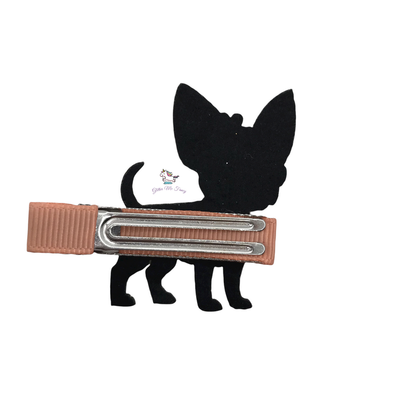 Chihuahua Dog Glitter Felt Hair Clip