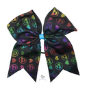 Smiley Hearts Elastic Hair Tie Ribbon Bow