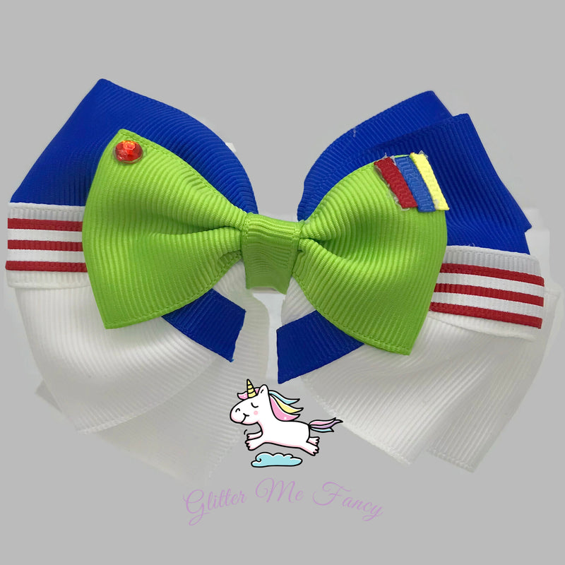 Buzz Lightyear Inspired Hair Clip Ribbon Bow