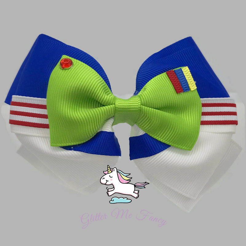 Buzz Lightyear Inspired Hair Clip Ribbon Bow