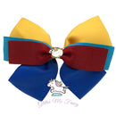 Snow Inspired Apple Charm Hair Clip Ribbon Bow