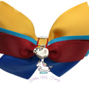 Snow Inspired Apple Charm Hair Clip Ribbon Bow