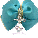 Genie Lamp Charm Hair Clip Ribbon Bow