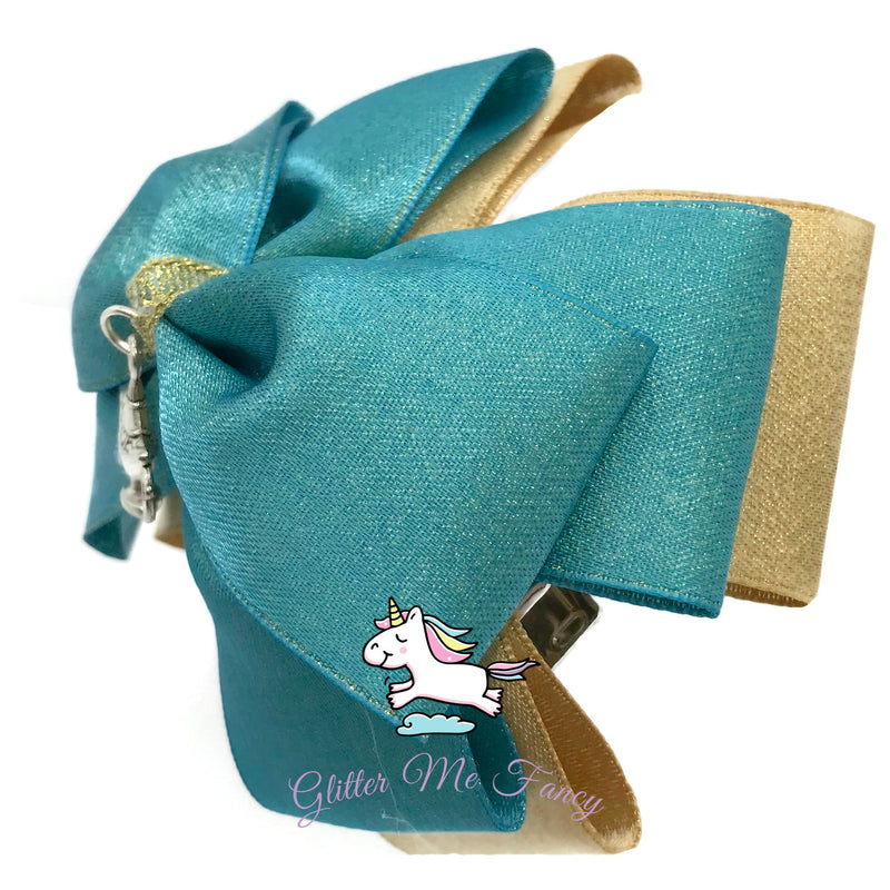 Genie Lamp Charm Hair Clip Ribbon Bow