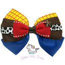Woody/Jessie Inspired Hair Clip Ribbon Bow