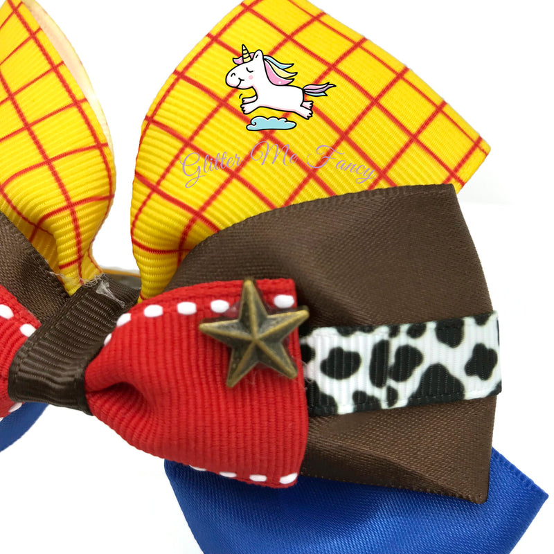 Woody/Jessie Inspired Hair Clip Ribbon Bow
