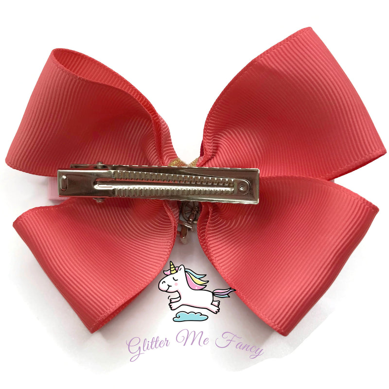 Sleeping Spindle Charm Hair Clip Ribbon Bow