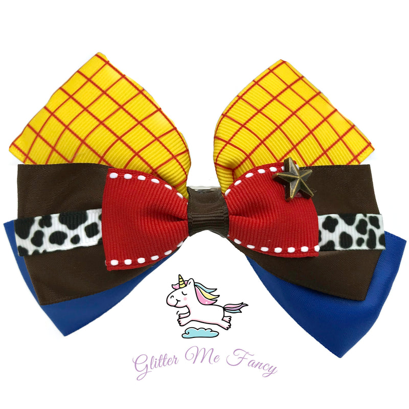 Woody/Jessie Inspired Hair Clip Ribbon Bow