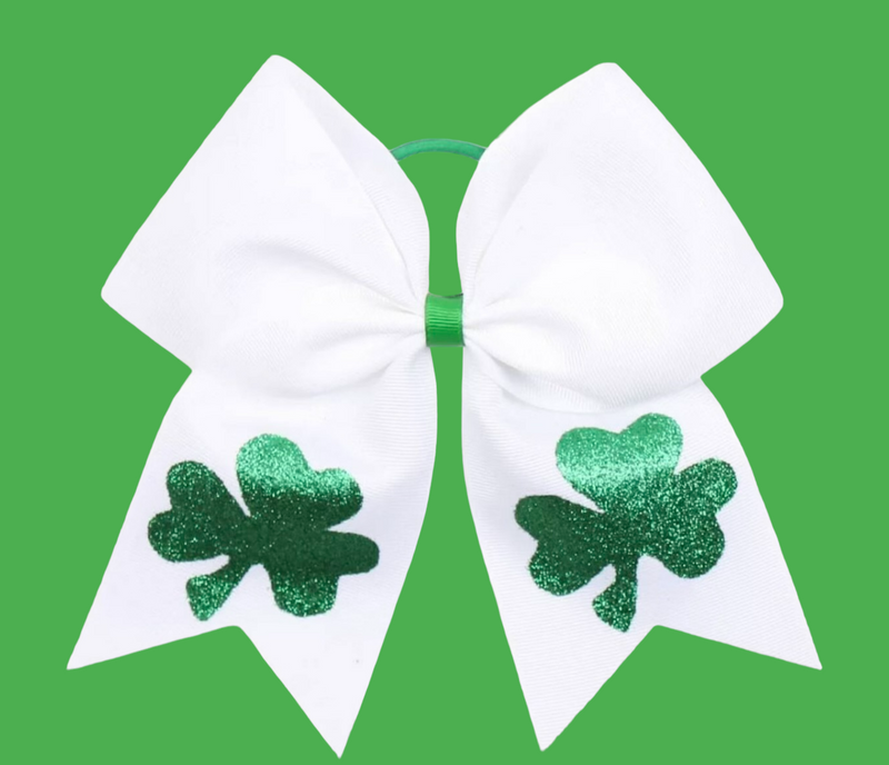 Clover Hair Tie Ribbon Bow