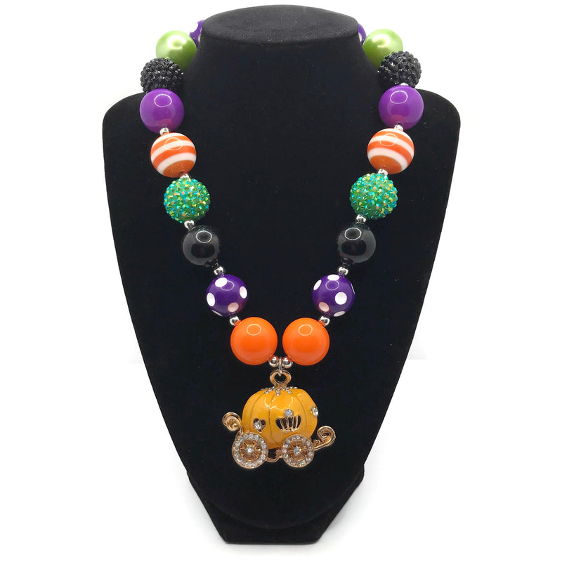 Pumpkin Carriage Chunky Bubblegum Necklace