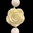 White Rose Chunky Bubblegum Necklace