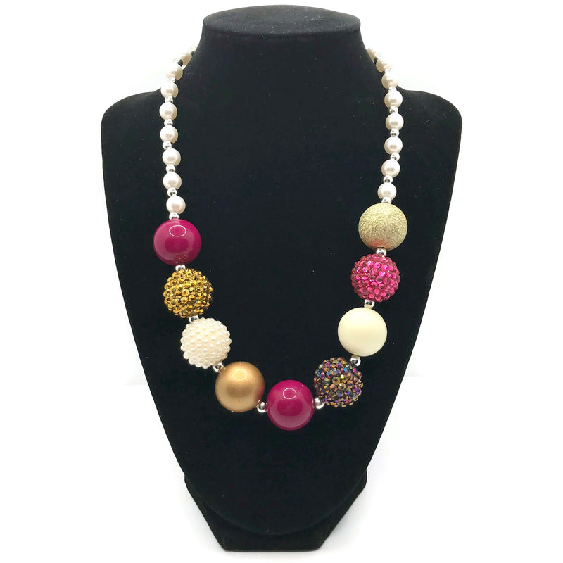 Auburn Sparkle Chunky Bubblegum Necklace