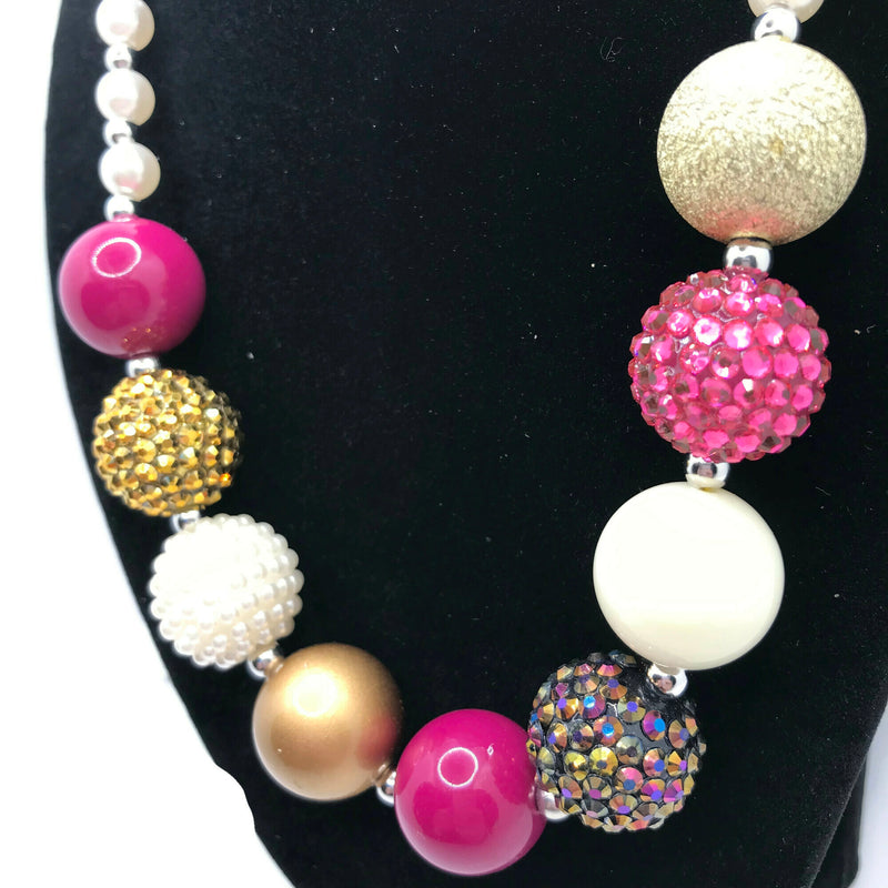 Auburn Sparkle Chunky Bubblegum Necklace