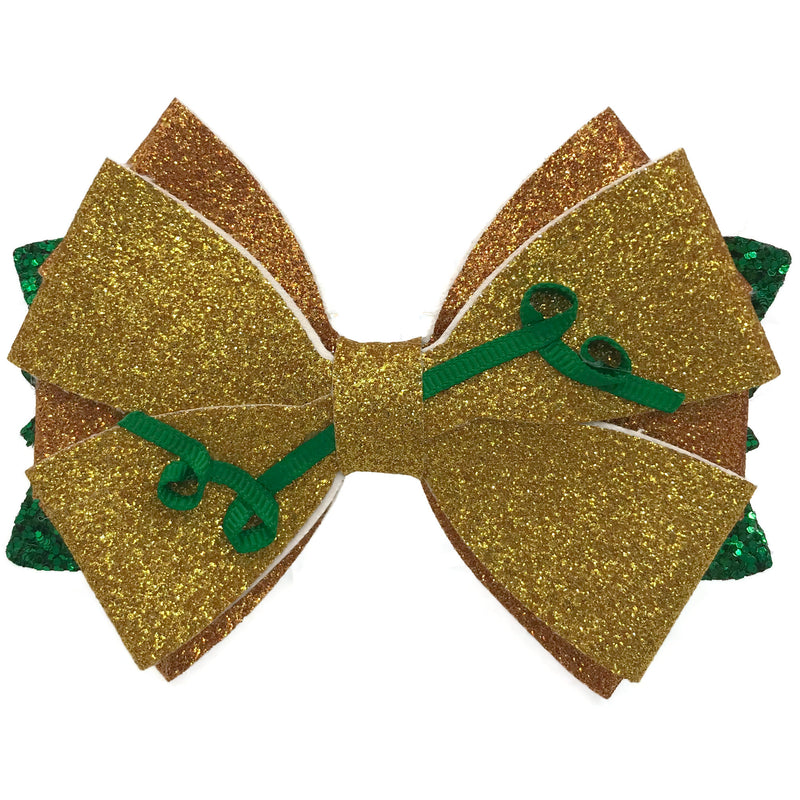 Golden Sparkle Hair Clip Bow