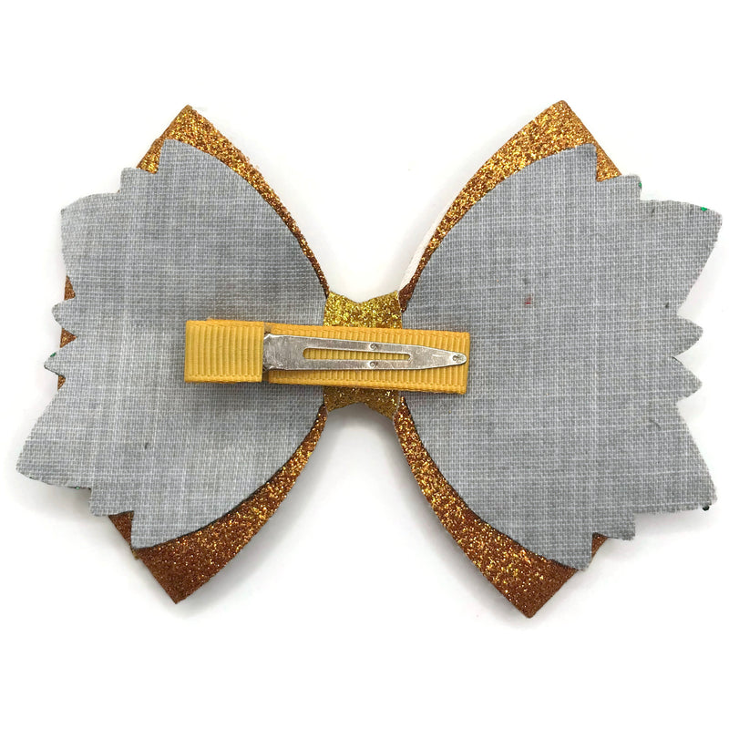 Golden Sparkle Hair Clip Bow