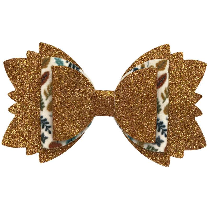 Golden Leafs Hair Clip Bow