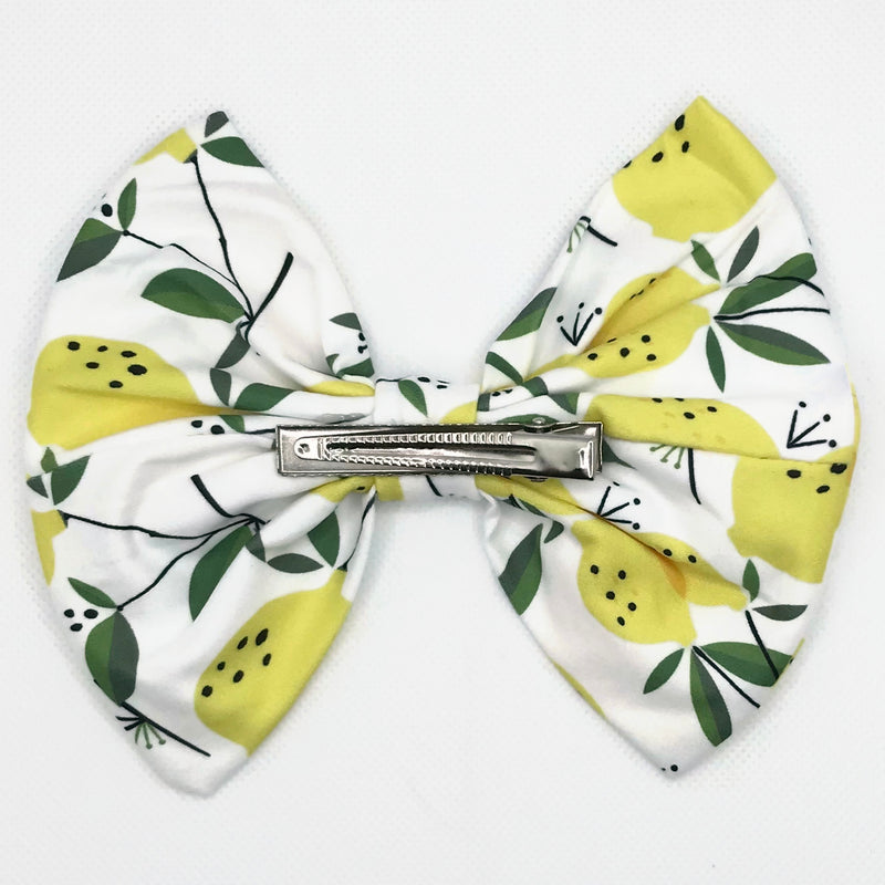 Summer Lemon Milk Silk Hair Clip Bow