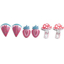 Watermelon, Strawberry & Mushroom Snap Clip Set