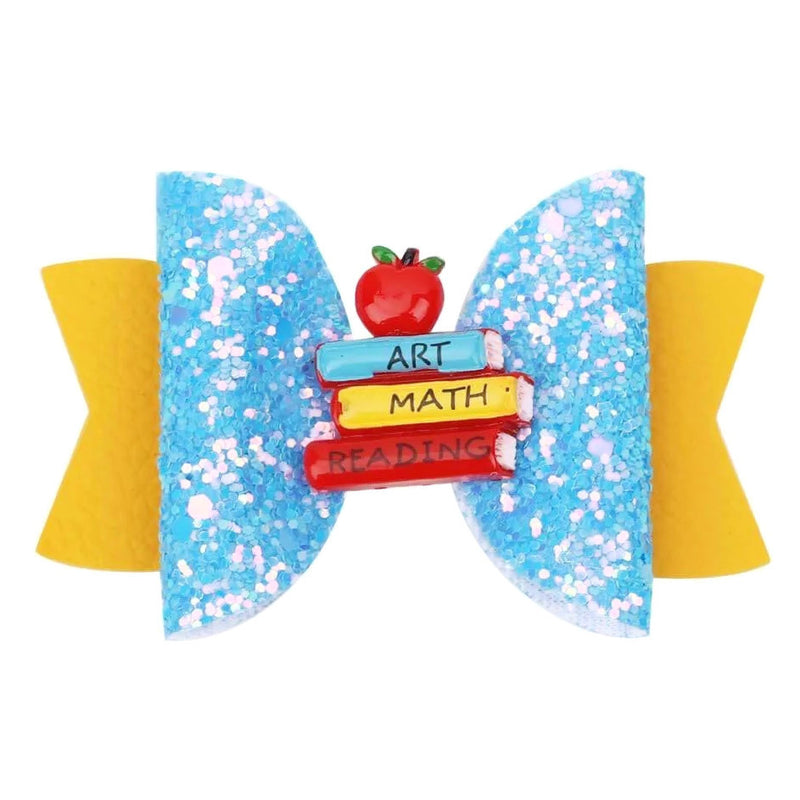 Art, Math & Reading Hair Clip Bow