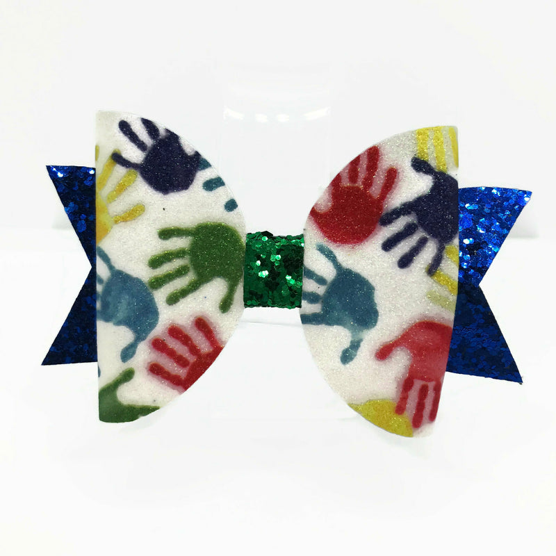 Autism Hands Hair Clip Bow